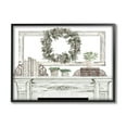 thumbnail image 1 of Stupell Industries Festive Wreath Cozy Fireplace Mantel Rustic Design Graphic Art Black Framed Art Print Wall Art, Design by Cindy Jacobs, 1 of 5