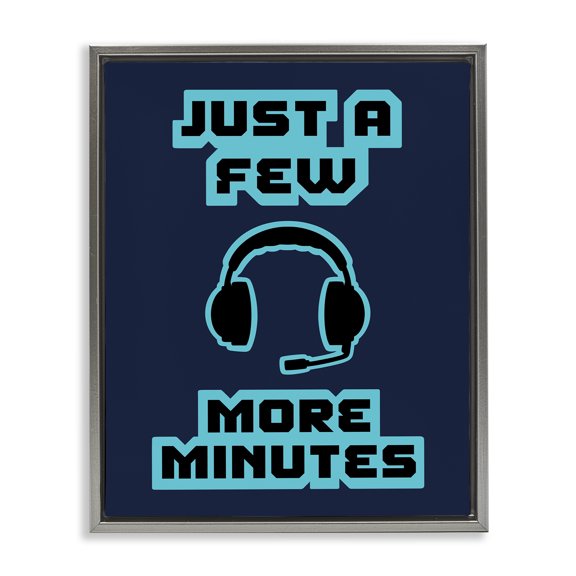 Stupell Industries Few More Minutes Retro Gray Framed Floater Canvas Wall Art, design by Marcus Prime
