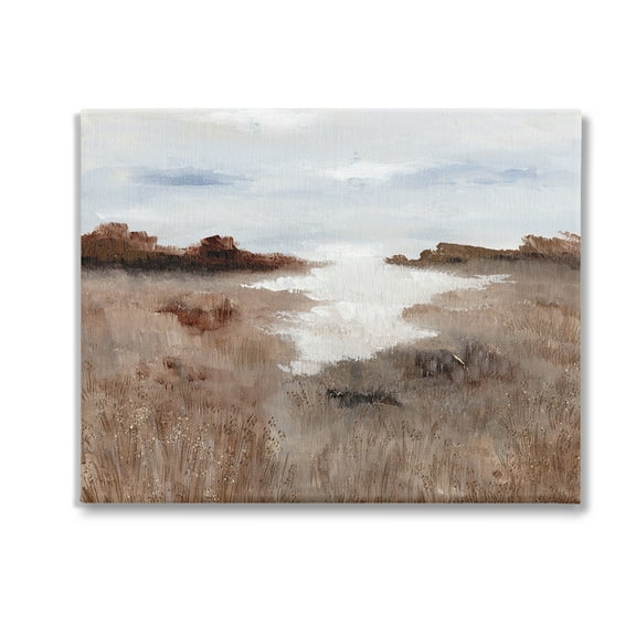 Stupell Industries Field with Arid Vegetation Landscape Painting Gallery Wrapped Canvas Art Print Wall Art, 20 x 16