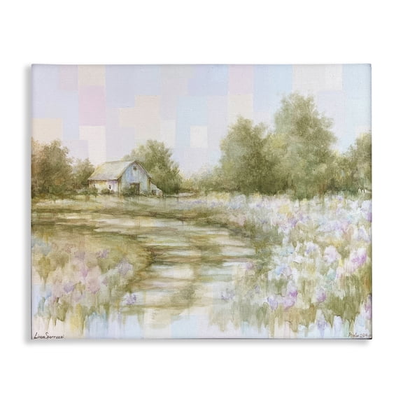 Stupell Industries Fields of Splendor Barn Landscape & Nature Painting Wrapped Canvas Canvas Art Print Wall Art, 20 x 16