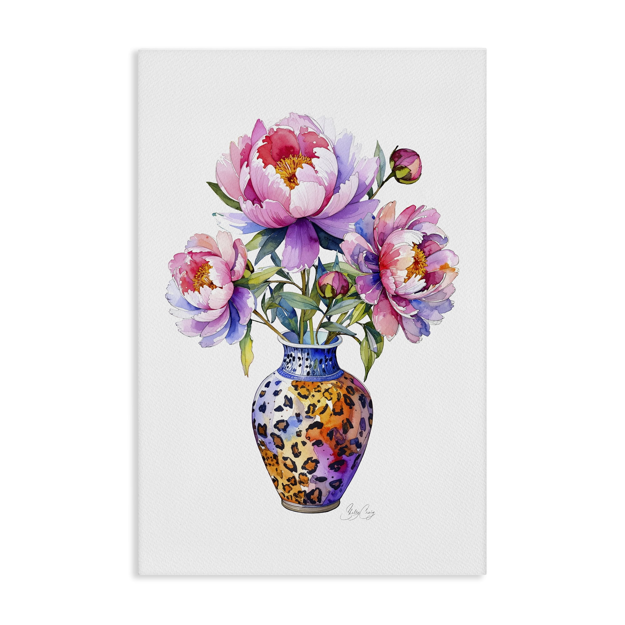 Stupell Industries Fierce Blooms Flower Vase Canvas Wall Art, design by Shelly Craig
