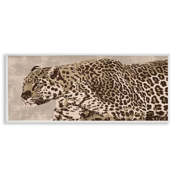 Stupell Industries Fierce Growling Cheetah Animals Painting White Framed Art Print Wall Art, 24 x 10