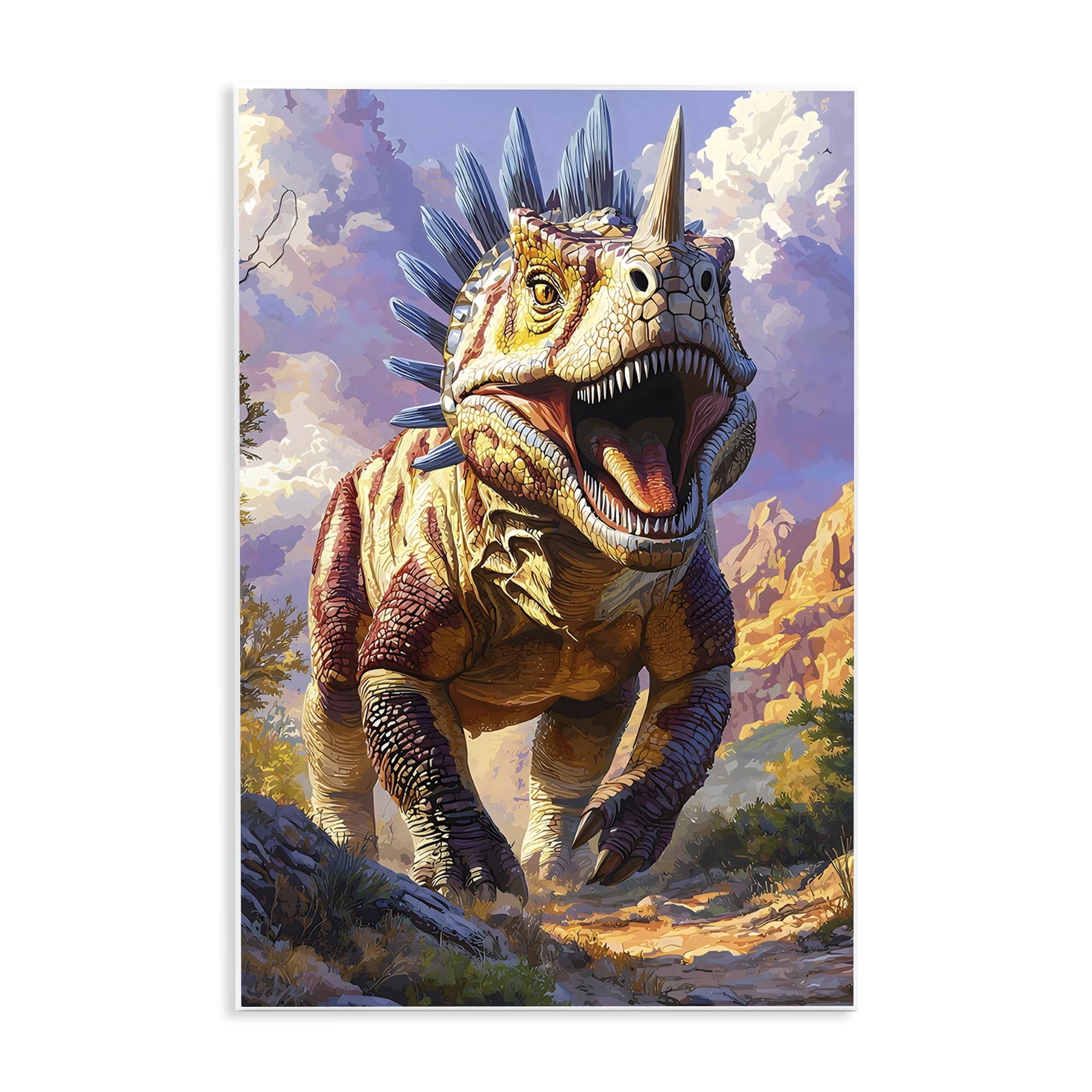 Stupell Industries Fierce Horned Dinosaur Wall Plaque Art, design by Creative Studio