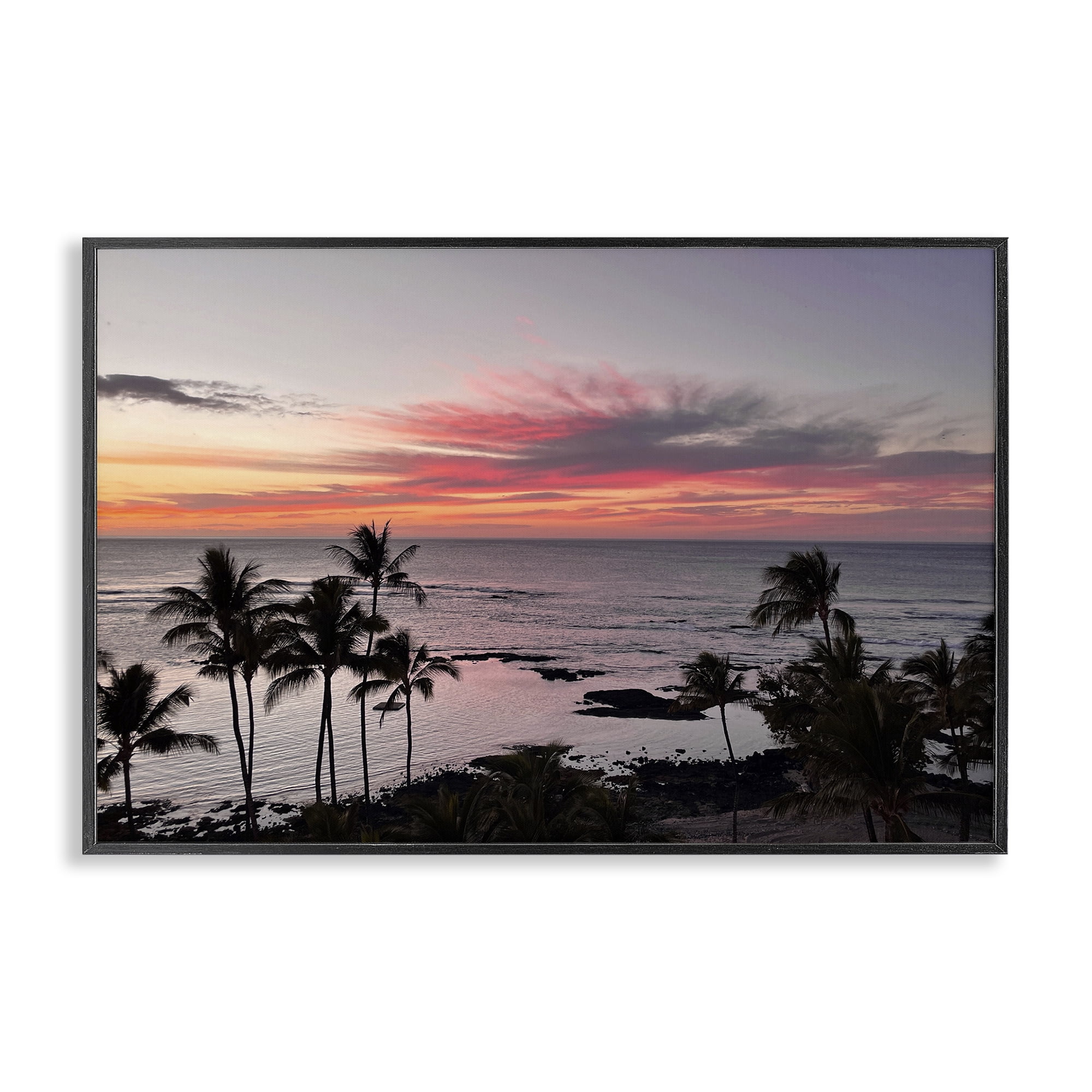 Stupell Industries Fierce Sunset View Landscape Photography Black Framed Art Print Wall Art, 30 x 20