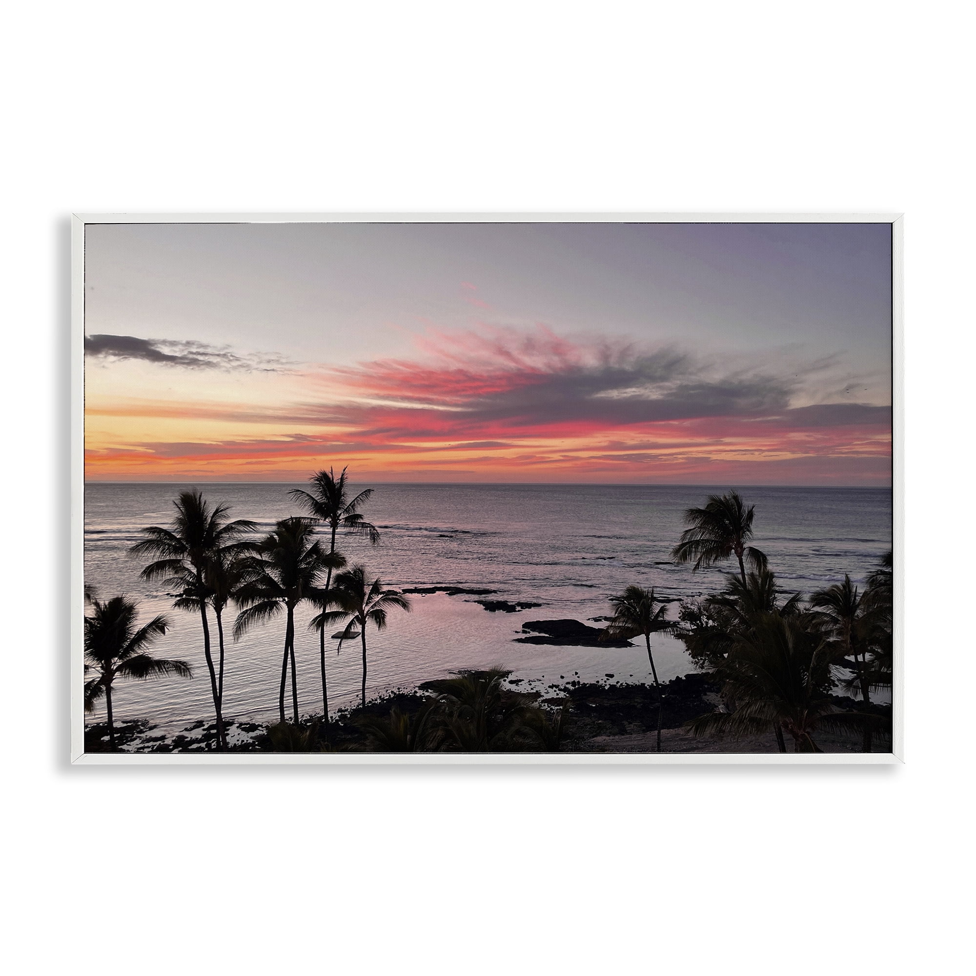 Stupell Industries Fierce Sunset View Landscape Photography White Framed Art Print Wall Art, 24 x 16