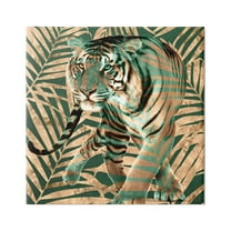 Stupell Industries Fierce Tiger Layered Savanna Leaves Pattern Graphic Art Gallery Wrapped Canvas Print Wall Art, Design by Yvonne Coleman Burney