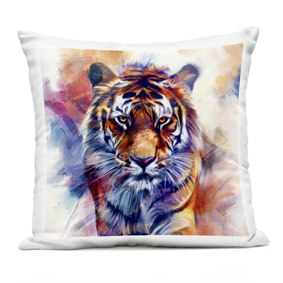Stupell Industries Fierce Vibrant Tiger Design by Kim Allen Outdoor Printed Pillow