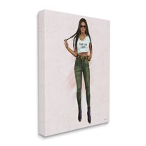 Stupell Industries Fight Light A Girl Phrase Fashionista Glam Pose Beauty & Fashion Painting Gallery Wrapped Canvas Art Print Wall Art, 16 x 20