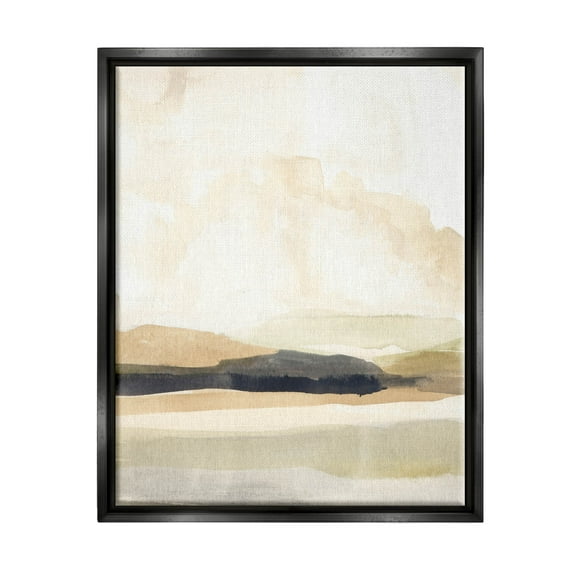 Stupell Industries Figurative Landscape Scene Painting Jet Black Floating Framed Canvas Print Wall Art, Design by Annie Warren