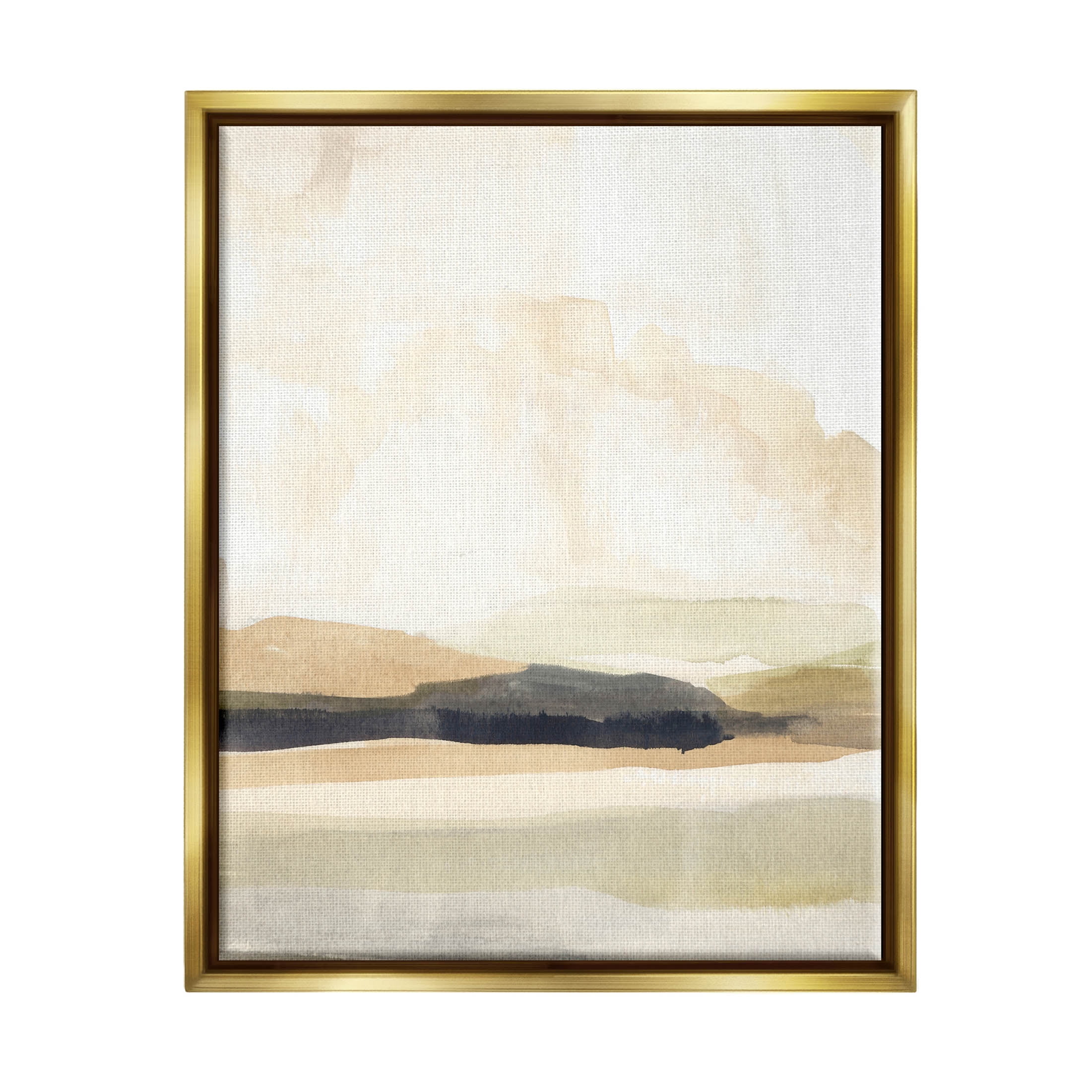 Stupell Industries Figurative Landscape Scene Painting Metallic Gold Floating Framed Canvas Print Wall Art, Design by Annie Warren