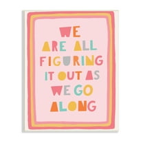 Stupell Industries Figuring Out as We Go Phrase Playful Pink Shapes, 10 x 15, Designed by Nancy McKenzie
