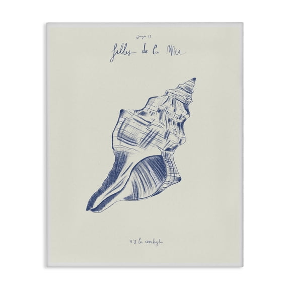 Stupell Industries Filles De La Mer Conch Shell Canvas Wall Art design by 1x, 20 x 16