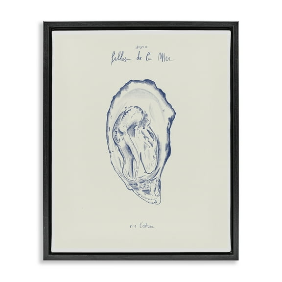 Stupell Industries Filles De La Mer Oyster Black Framed Floater Canvas Wall Art design by 1x, 21 x 17