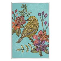 Stupell Industries Finch Perched Flower Branch Intricate Pattern Designs Graphic Art Unframed Art Print Wall Art, Design by Valentina Harper