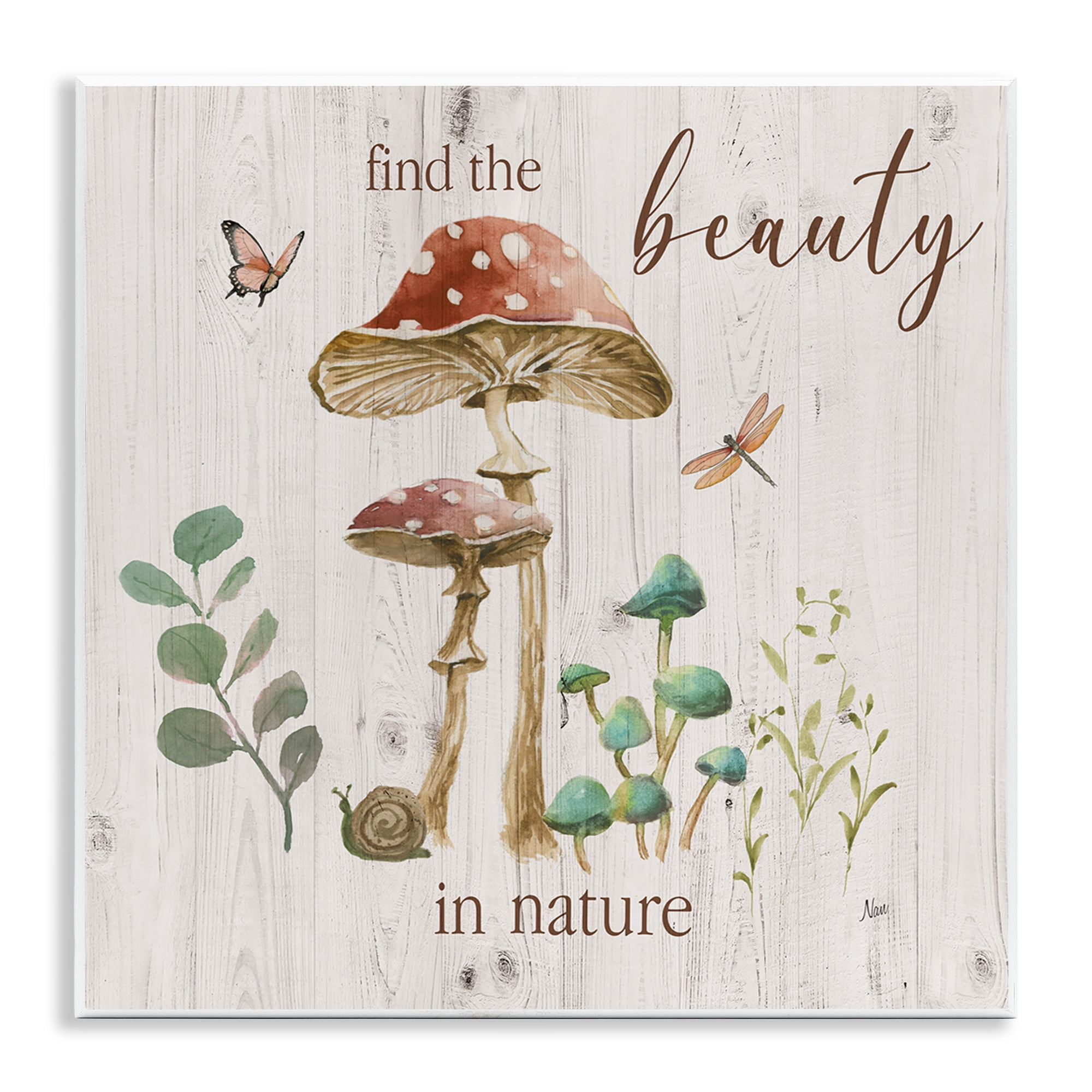 Stupell Industries Find Beauty In Nature Plants & Flowers Painting Unframed Art Print Wall Art, 12 x 12