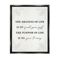 Stupell Industries Find Your Gift Phrase Inspirational Painting Black Floater Framed Canvas Art Print Wall Art, 17 x 21