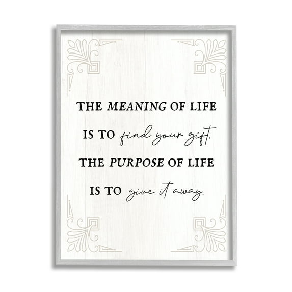 Stupell Industries Find Your Gift Phrase Inspirational Painting Gray Framed Art Print Wall Art, 16 x 20