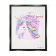 thumbnail image 1 of Stupell Industries Find Your Magic Bold Rainbow Floral Unicorn Mane Graphic Art Jet Black Floating Framed Canvas Print Wall Art, Design by Diane Neukirch, 1 of 5