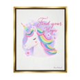 thumbnail image 1 of Stupell Industries Find Your Magic Bold Rainbow Floral Unicorn Mane Graphic Art Metallic Gold Floating Framed Canvas Print Wall Art, Design by Diane Neukirch, 1 of 5