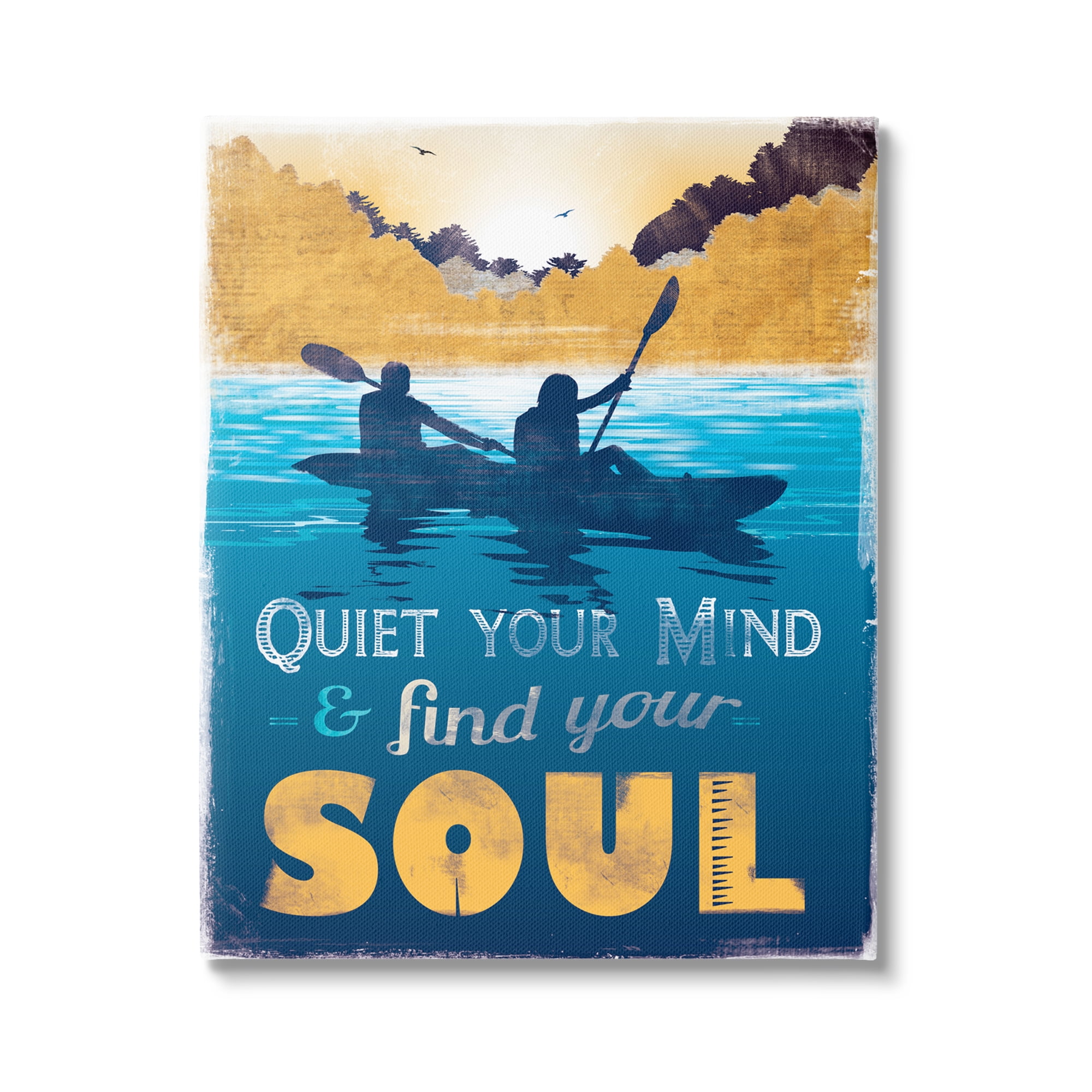 Stupell Industries Find Your Soul Scene Inspirational Painting Gallery Wrapped Canvas Art Print Wall Art, 36 x 48