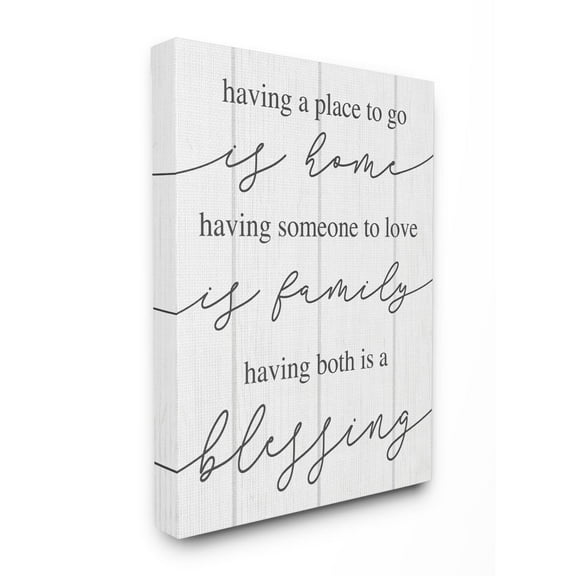 Stupell Industries Finding Home and Family Motivational Blessing Quote Canvas Wall Art Design by Daphne Polselli, 16" x 20"