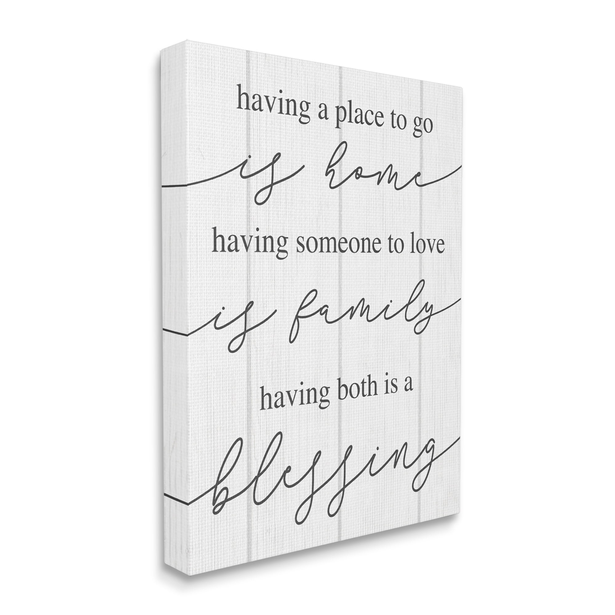 Stupell Industries Finding Home and Family Motivational Blessing Quote Canvas Wall Art Design by Daphne Polselli
