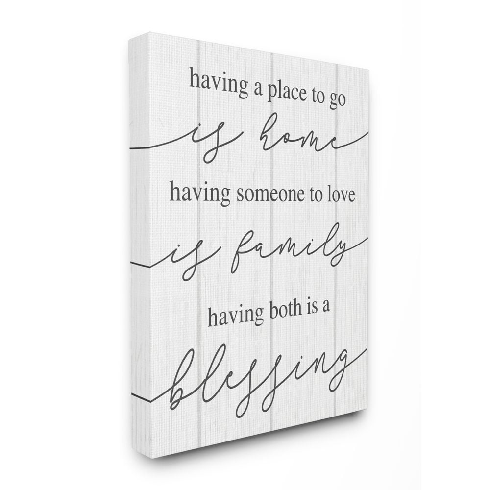 Stupell Industries Finding Home and Family Motivational Blessing Quote Canvas Wall Art Design by Daphne Polselli