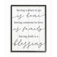 thumbnail image 1 of Stupell Industries Finding Home and Family Motivational Blessing Quote Framed Wall Art Design by Daphne Polselli, 16" x 20", Black Framed, 1 of 8