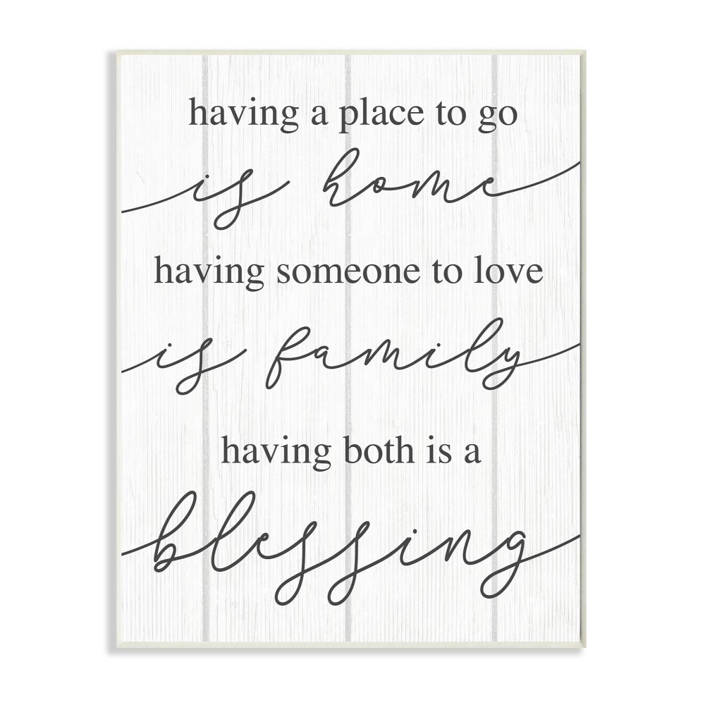 Stupell Industries Finding Home and Family Motivational Blessing Quote Wall Plaque Design by Daphne Polselli