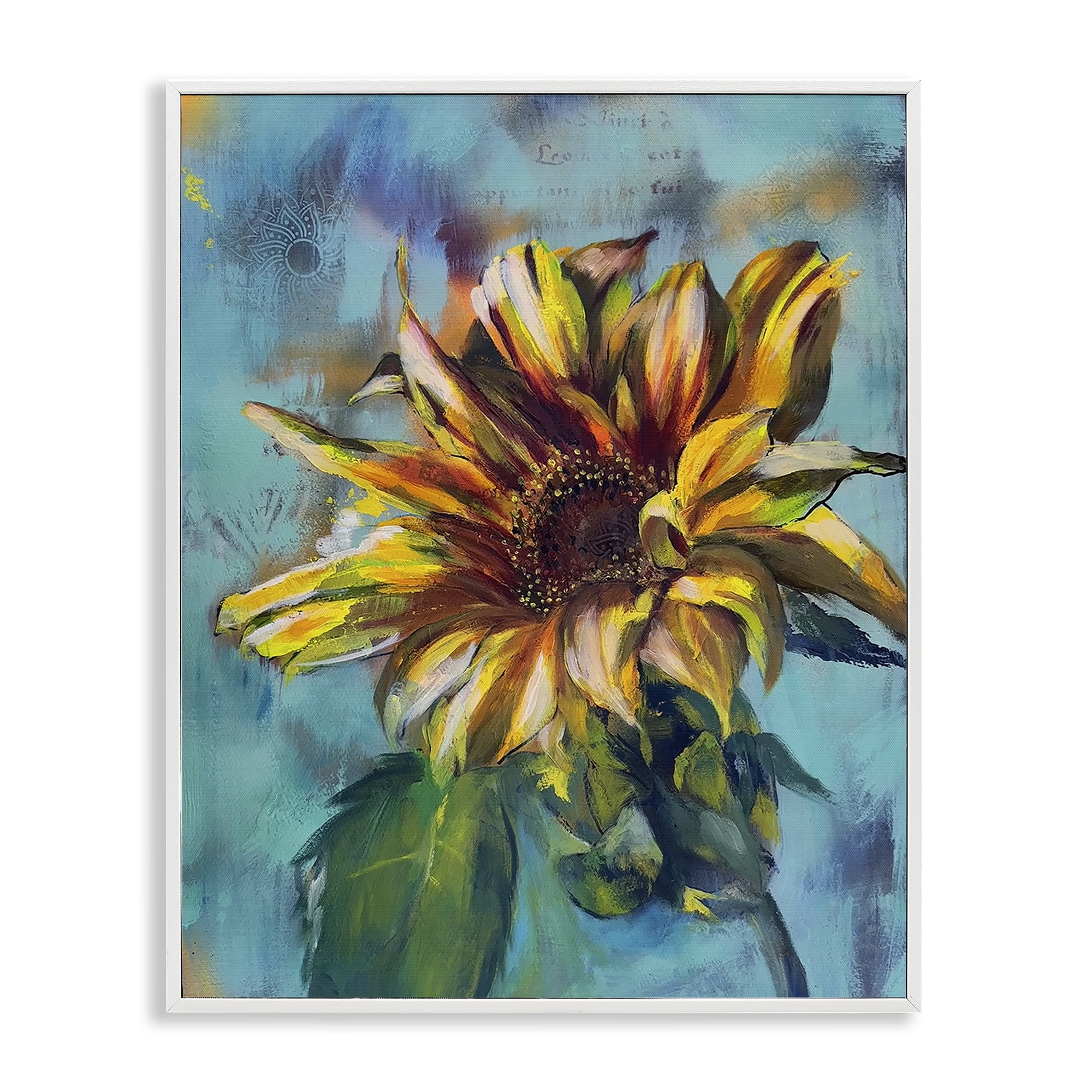 Stupell Industries Finding Spring Sunflower Plants & Flowers Painting White Framed Art Print Wall Art, 11 x 14