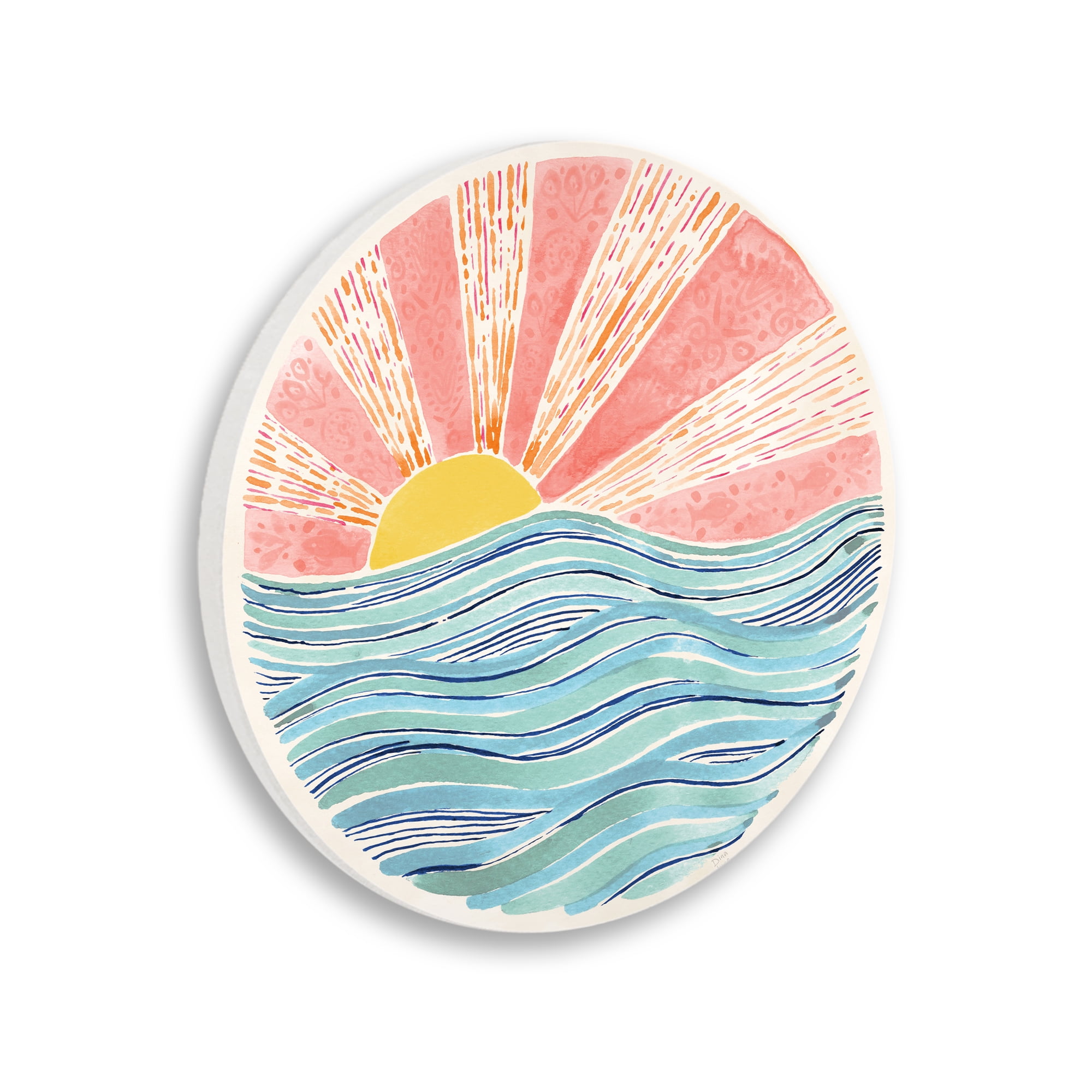 Stupell Industries Fine In The Sunshine Circular Wall Plaque, design by Dina June