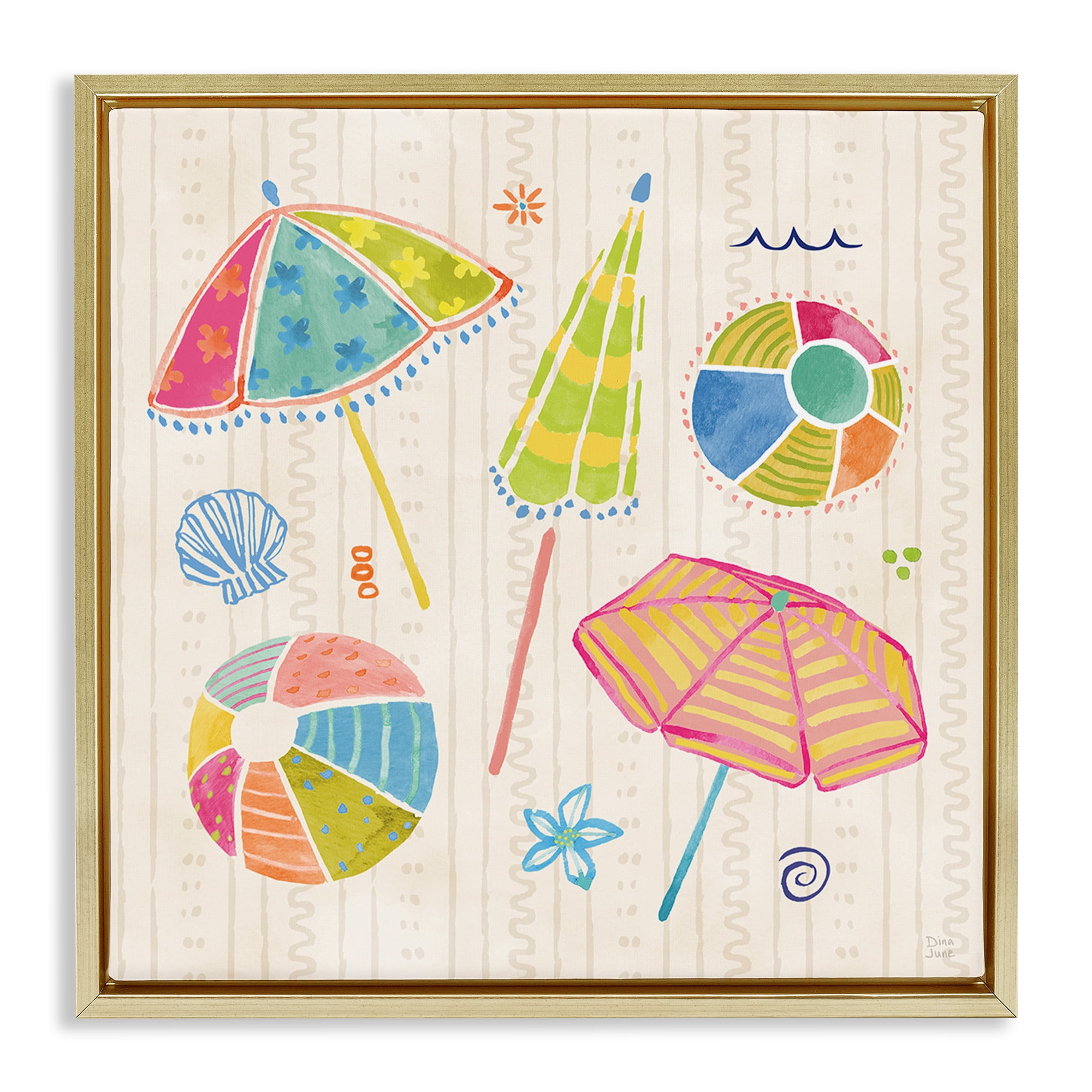 Stupell Industries Fine In The Sunshine Gold Framed Floater Canvas Wall Art, design by Dina June