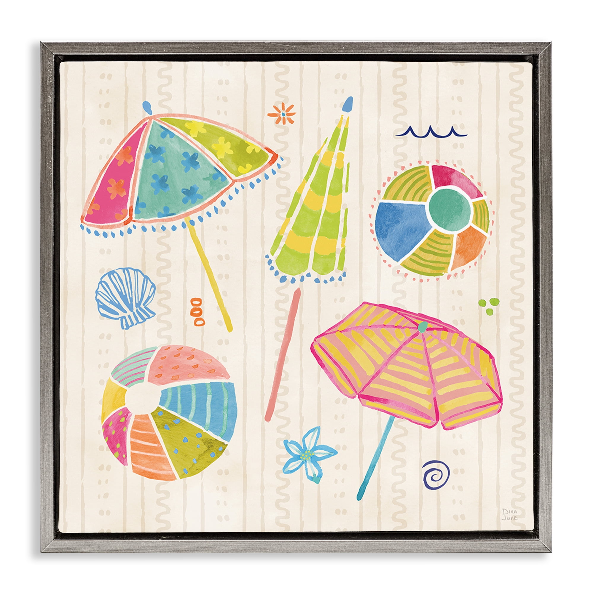 Stupell Industries Fine In The Sunshine Gray Framed Floater Canvas Wall Art, design by Dina June