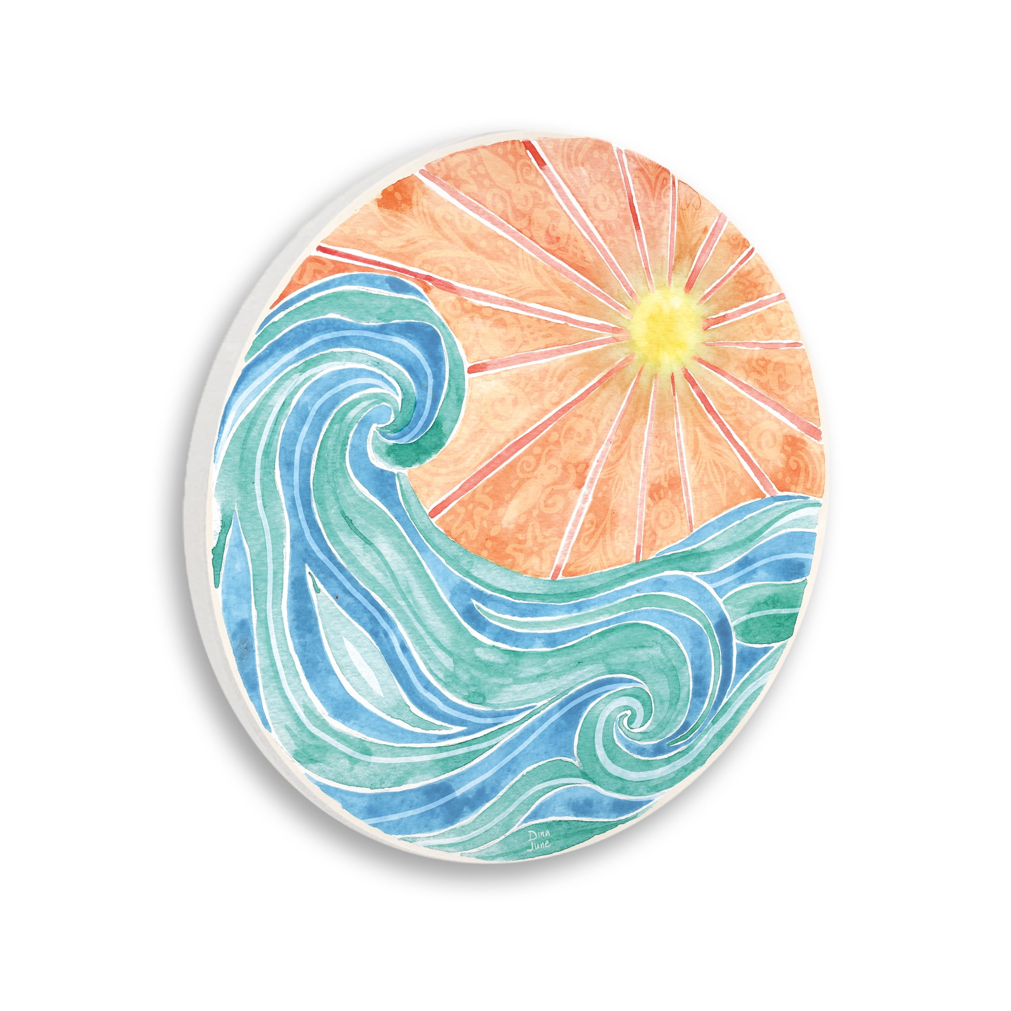 Stupell Industries Fine In The Sunshine Waves Circular Wall Plaque, design by Dina June