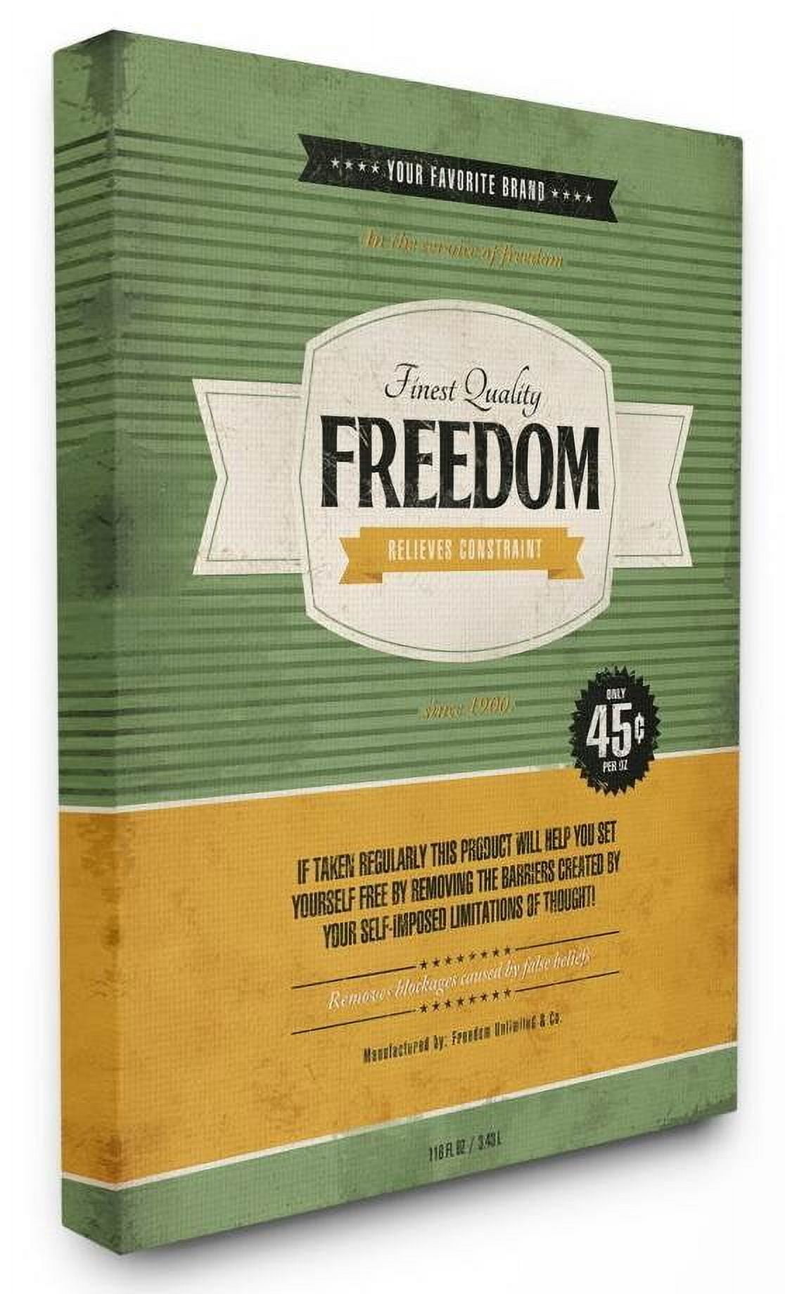 Stupell Industries Finest Quality Freedom Inspirational Vintage Comic Book Design Canvas Wall Art by Ester Kay