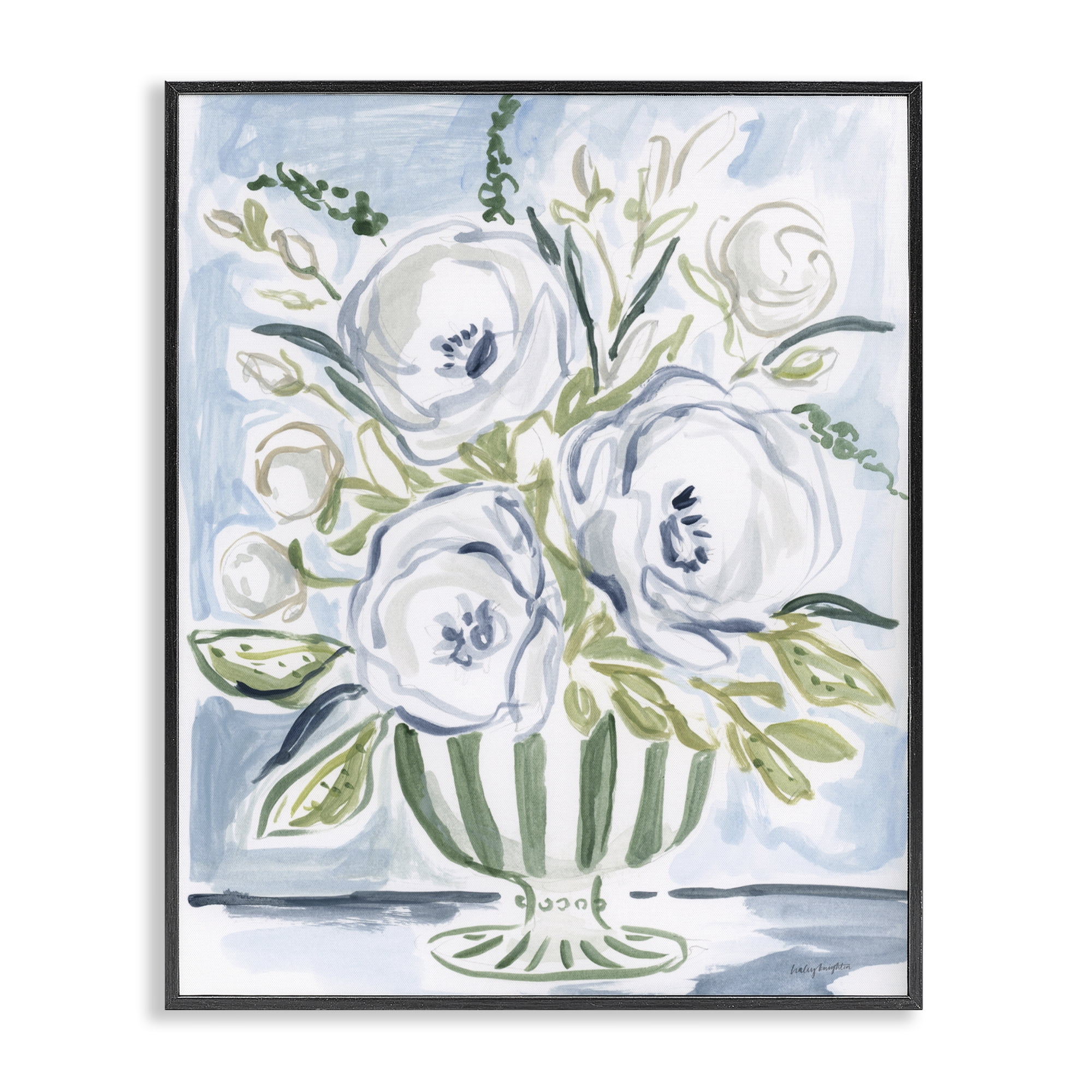 Stupell Industries Fiona Pastel Floral Bouquet Black Framed Giclee Art, design by Haley Knighten