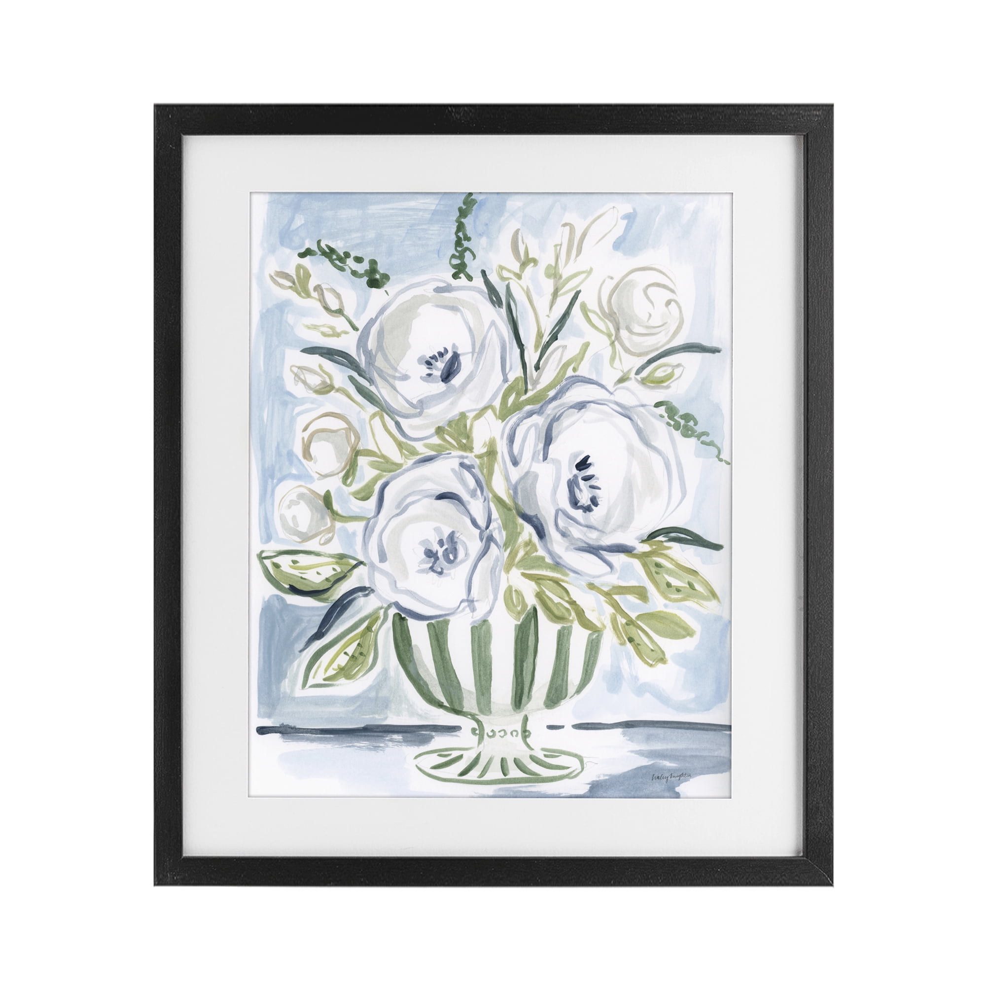 Stupell Industries Fiona Pastel Floral Bouquet Black Framed Print Under Glass, design by Haley Knighten