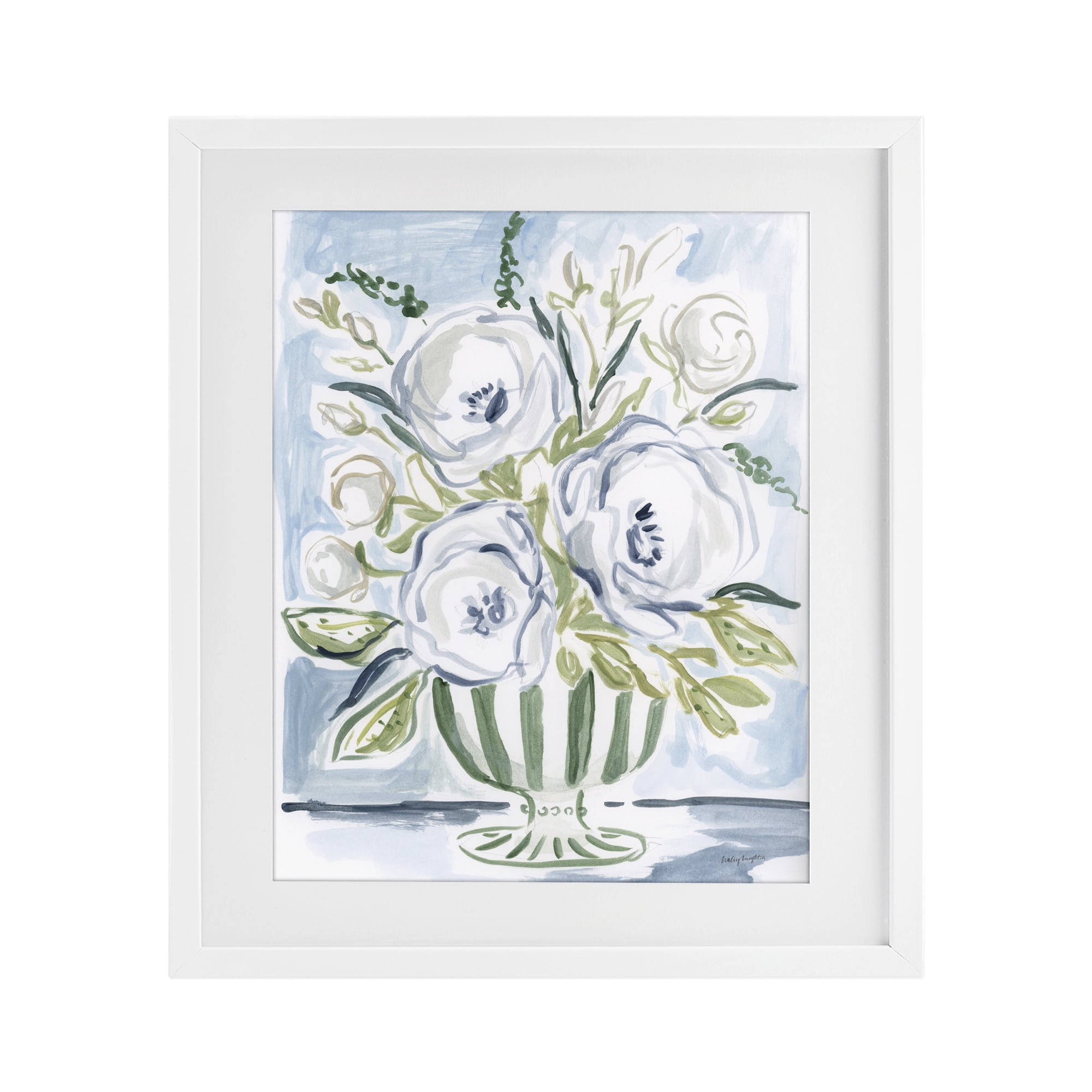 Stupell Industries Fiona Pastel Floral Bouquet White Framed Print Under Glass, design by Haley Knighten