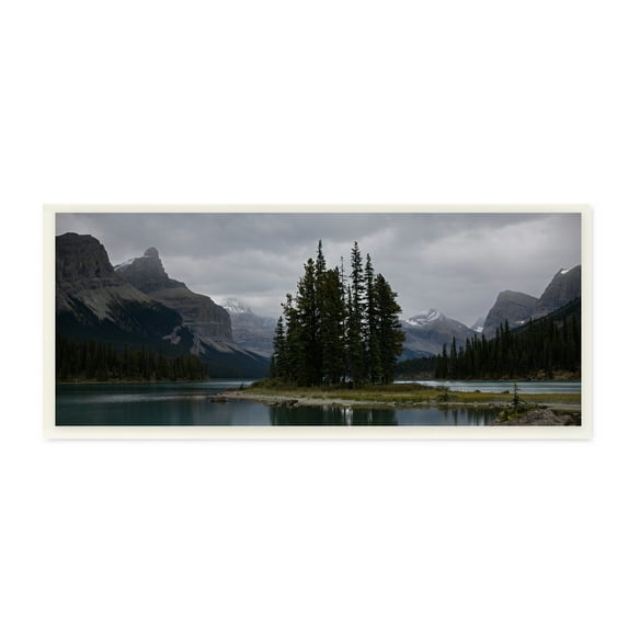 Stupell Industries Fir Tree Forest Lake Landscape Moody Weather Photography, 17 x 7, Design by Daniel Sproul