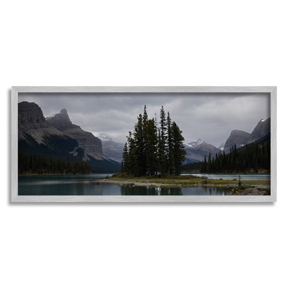 Stupell Industries Fir Tree Forest Lake Landscape Moody Weather Photography, 24 x 10, Design by Daniel Sproul