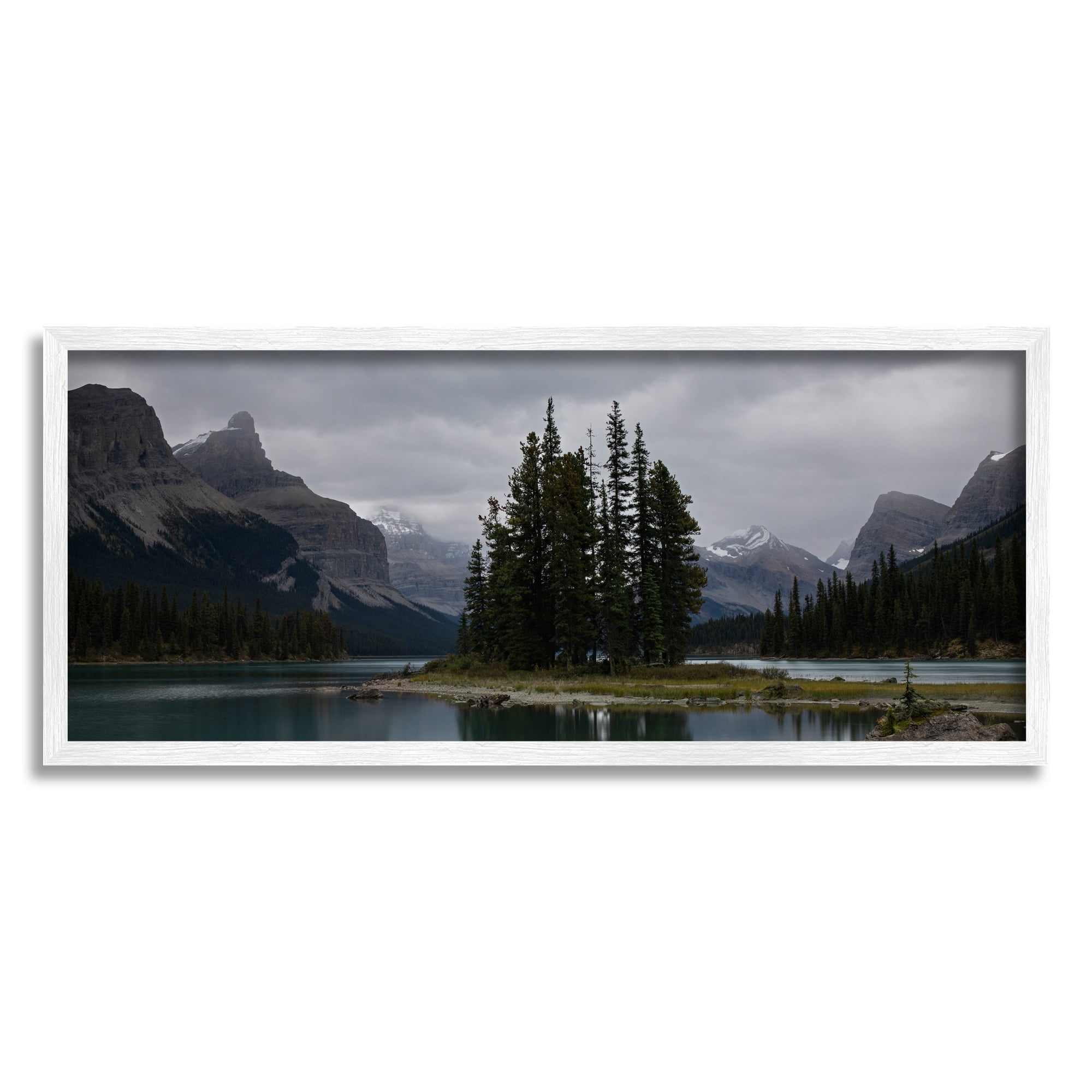 Stupell Industries Fir Tree Forest Lake Landscape Moody Weather Photography, 24 x 10, Design by Daniel Sproul