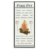 Stupell Industries Fire Pit & Marshmallows Food & Beverage Painting Black Framed Art Print Wall Art, 10 x 24