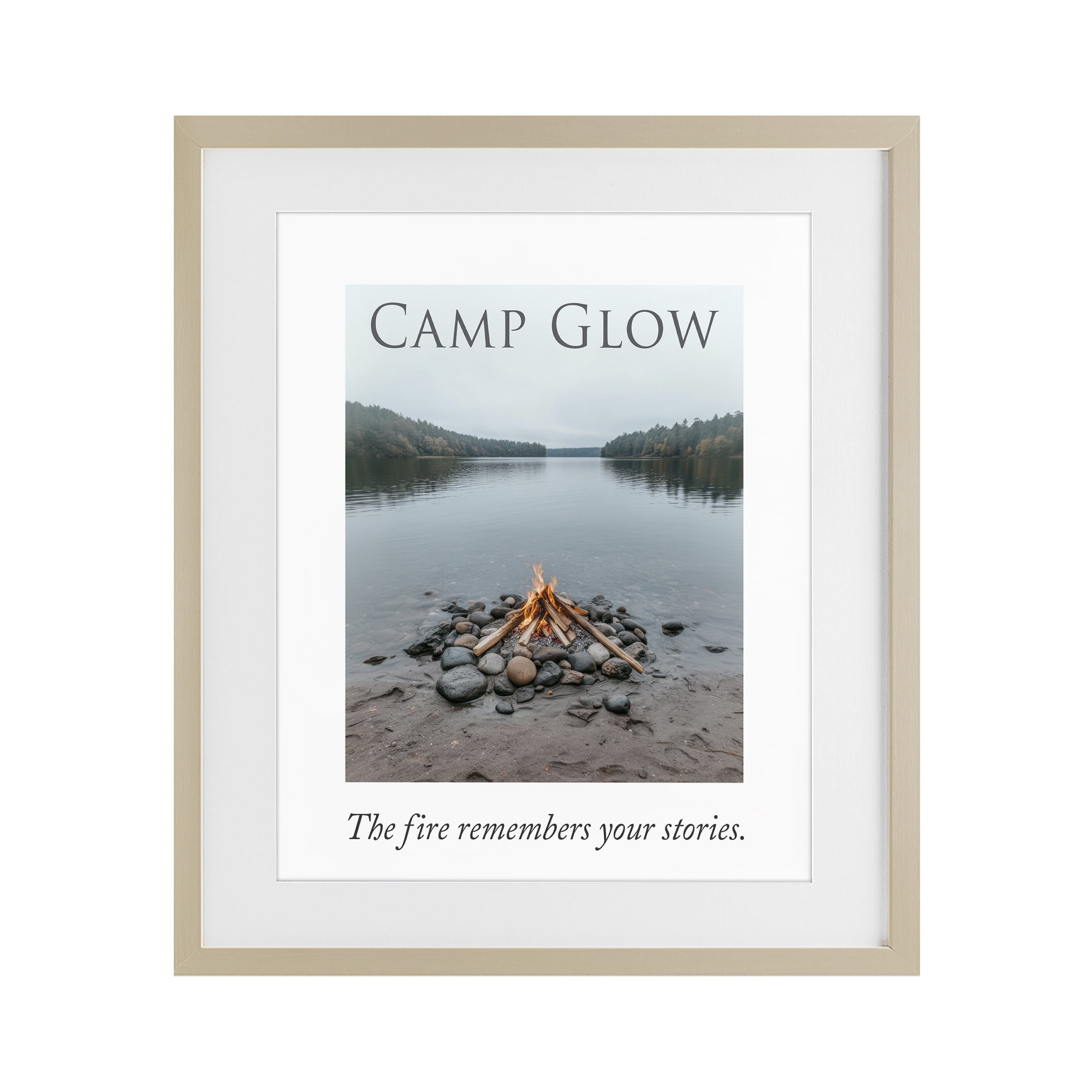 Stupell Industries Fire Remembers Your Stories Birch Framed Print Under Glass, design by A Barefoot Stylist
