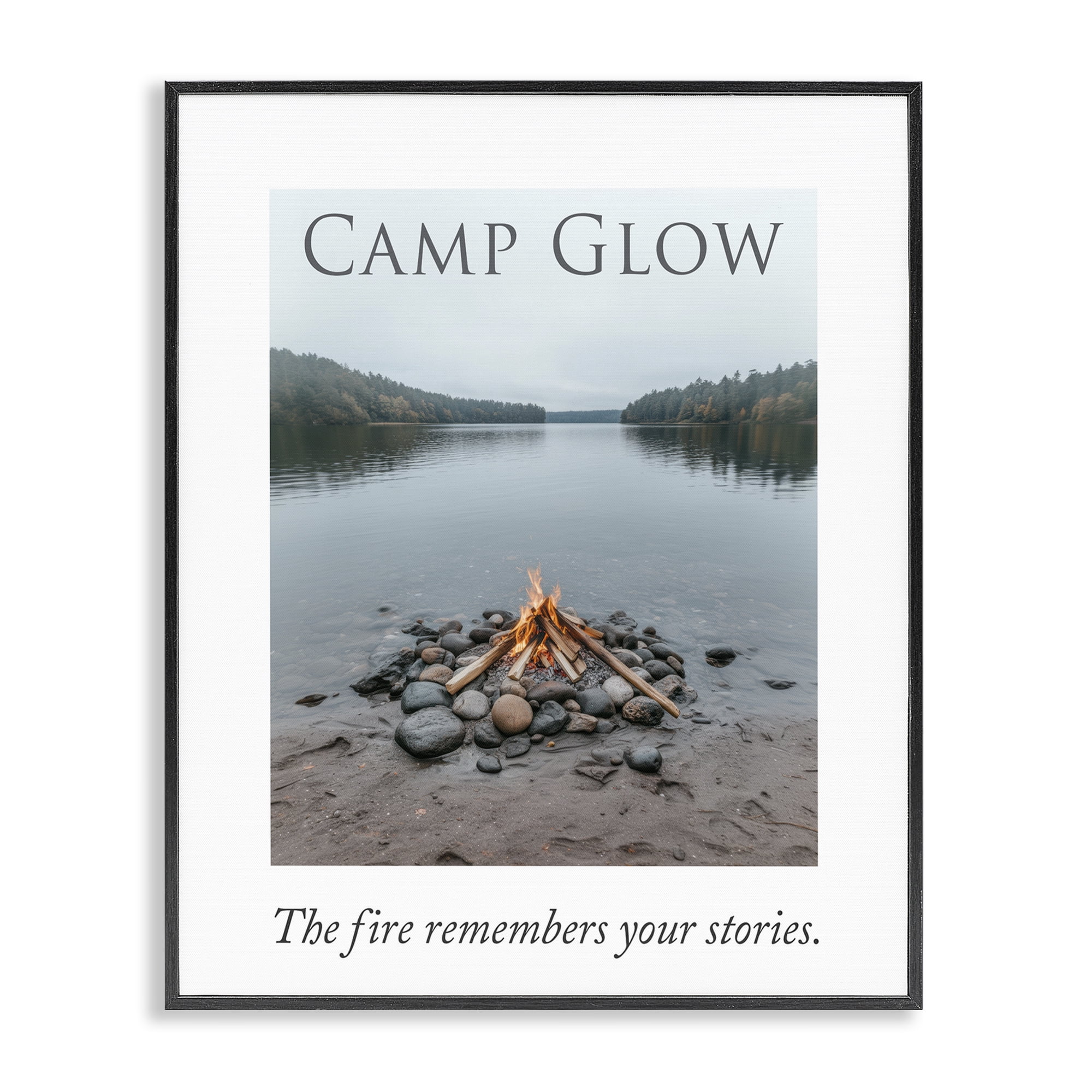 Stupell Industries Fire Remembers Your Stories Black Framed Giclee Art, design by A Barefoot Stylist