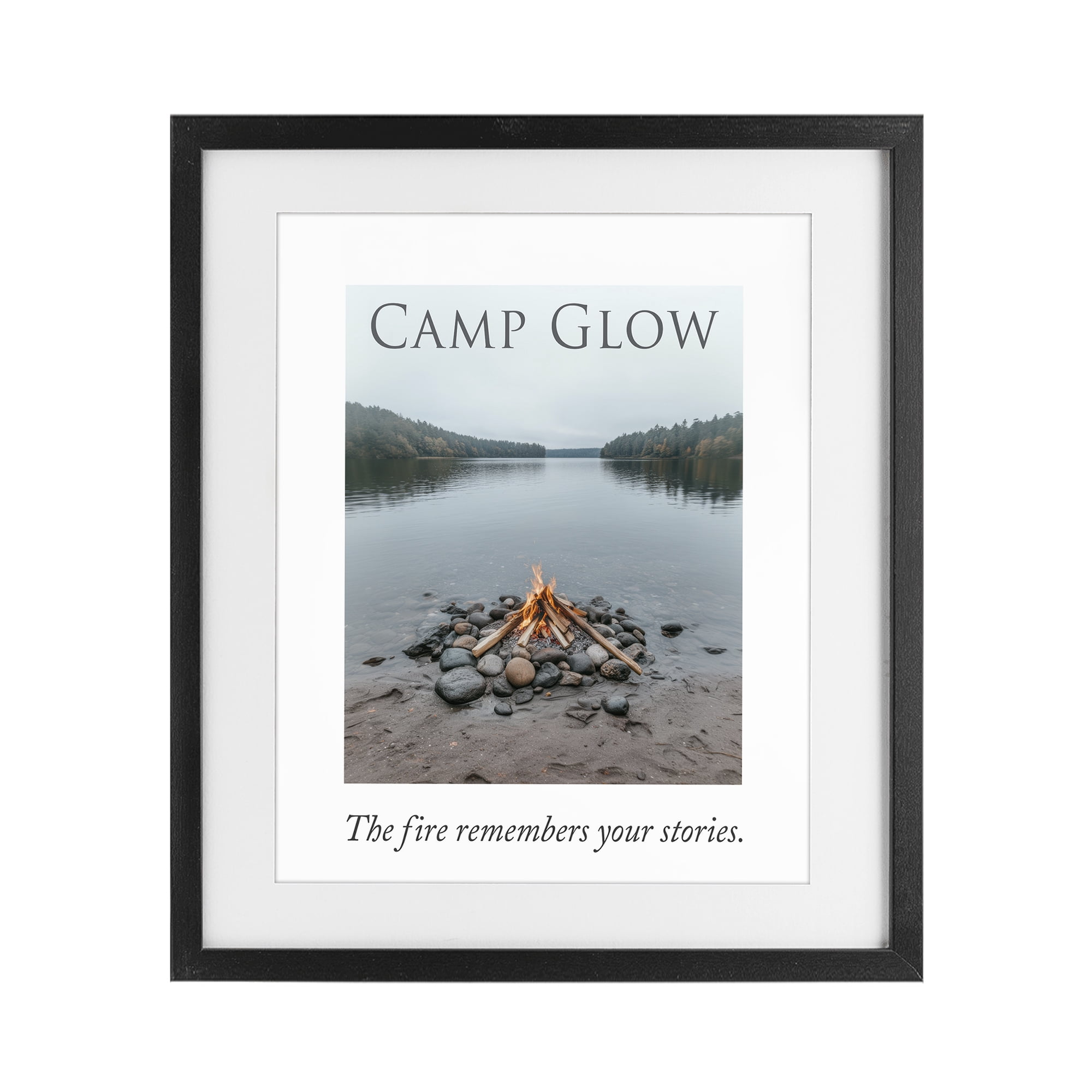 Stupell Industries Fire Remembers Your Stories Black Framed Print Under Glass, design by A Barefoot Stylist