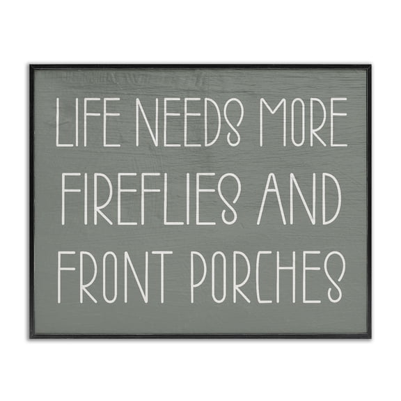 Stupell Industries Fireflies & Front Porches Quotes and Sayings Painting Black Framed Art Print Wall Art, 14 x 11
