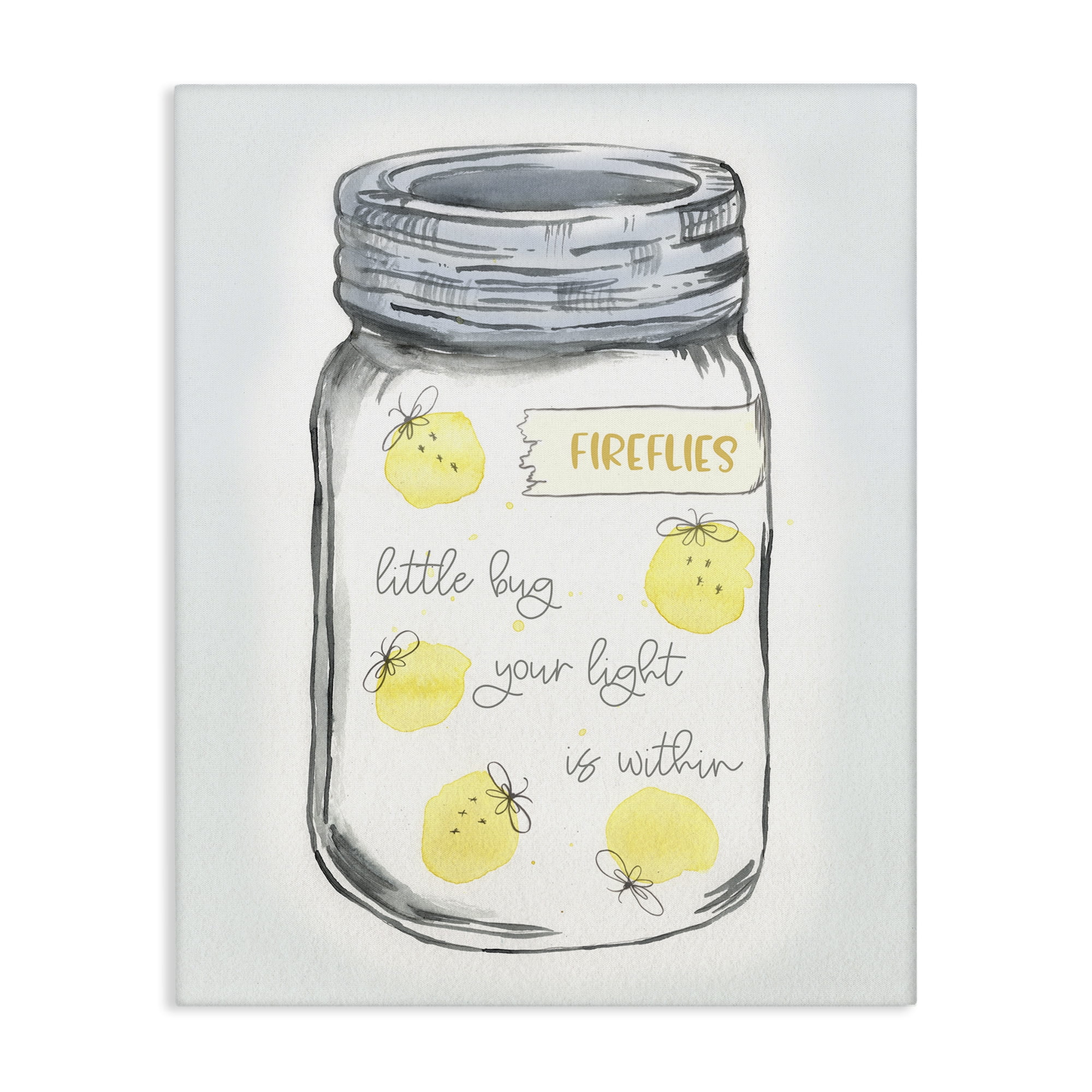 Stupell Industries Firefly Light Phrase Typography Painting Gallery Wrapped Canvas Art Print Wall Art, 16 x 20
