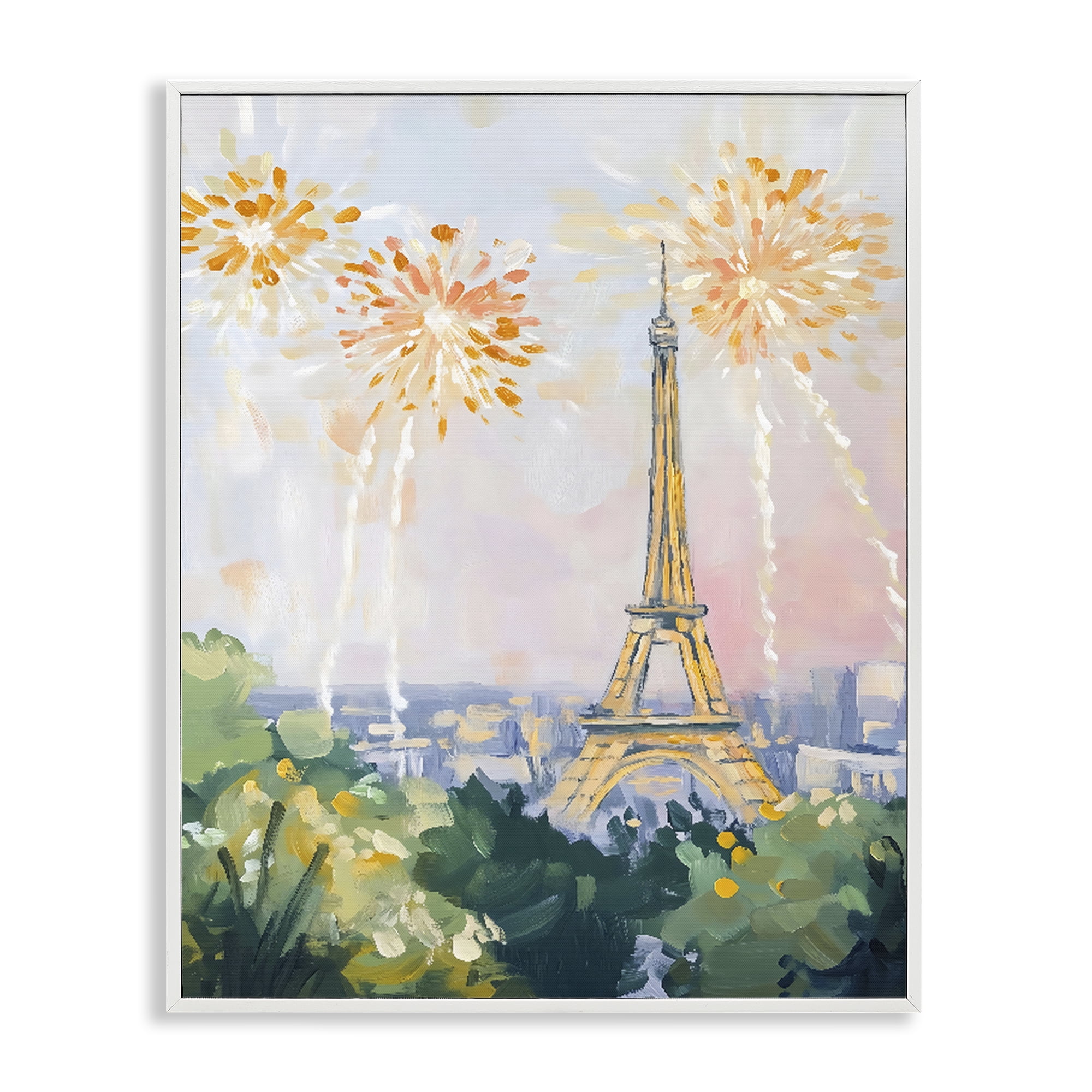 Stupell Industries Fireworks in Paris White Framed Giclee Art, design by The Prints Vibe