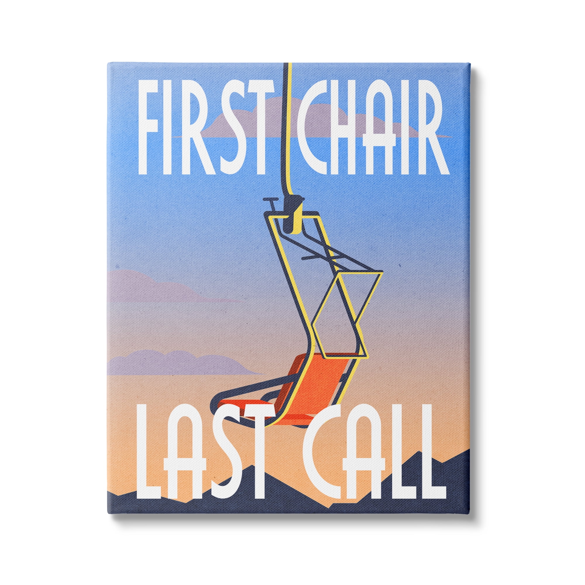 Stupell Industries First Chair Last Call Winter Ski Sport Phrase, 16 x 20, Design by Daphne Polselli