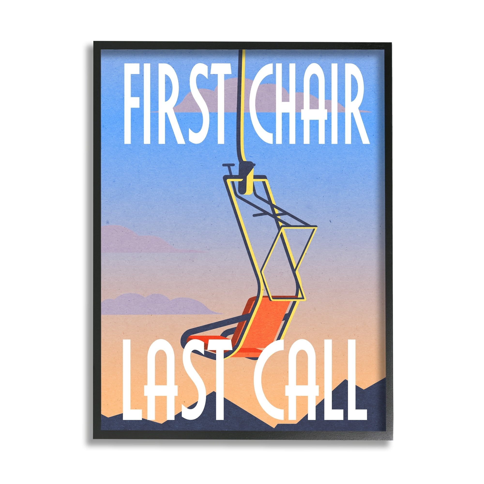 Stupell Industries First Chair Last Call Winter Ski Sport Phrase, 24 x 30, Design by Daphne Polselli